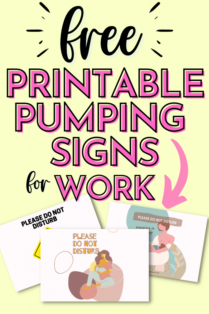 pumping signs for work pin